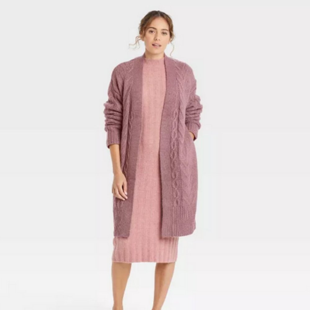 Women's Cable Knit Open-Front Cardigan - Target, A New Day - Size L